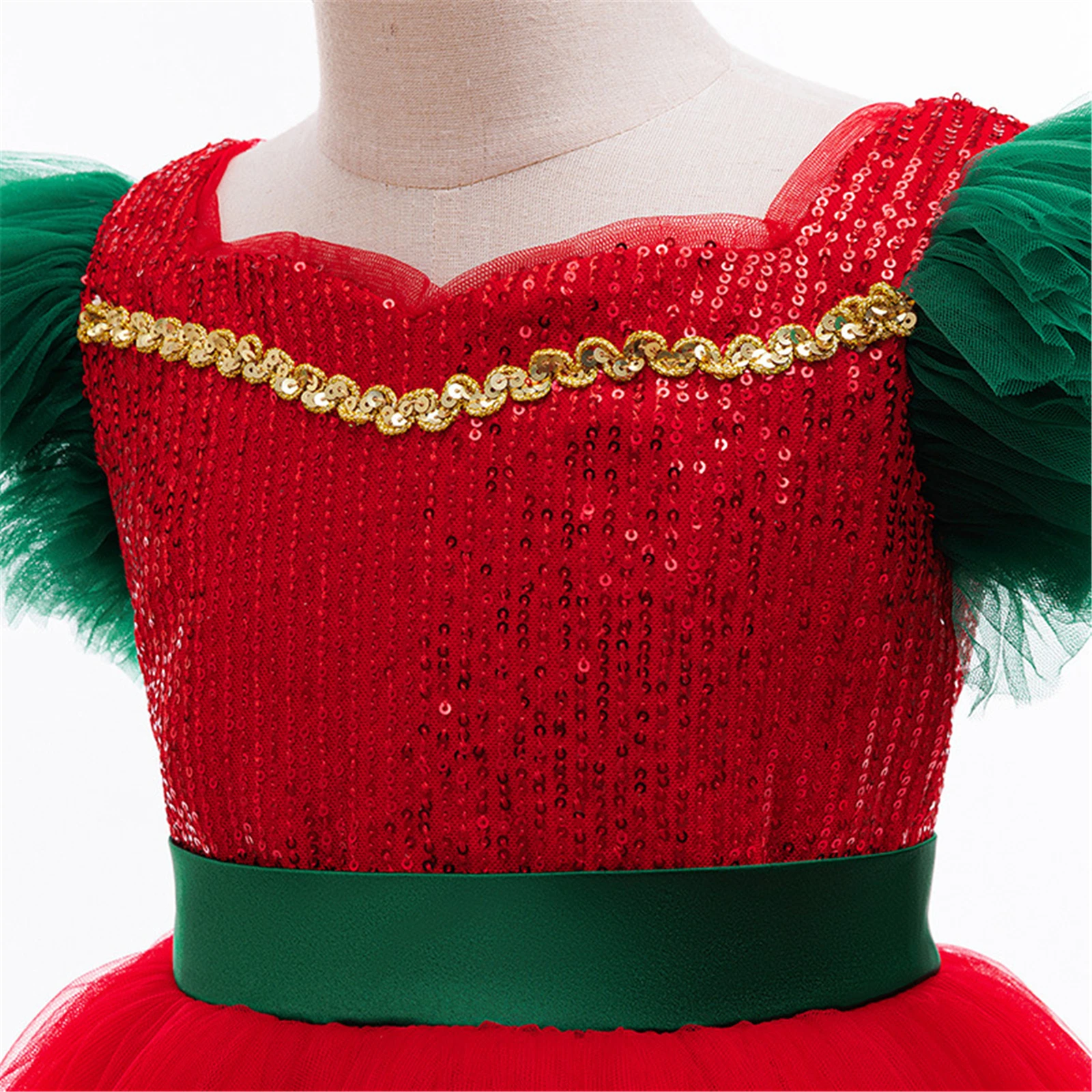 어린이 여자아이 크리스마스 레이스 드레스 여자아이 첫 영성체 우아한 자수 웨딩 파티 꽃잎 드레스