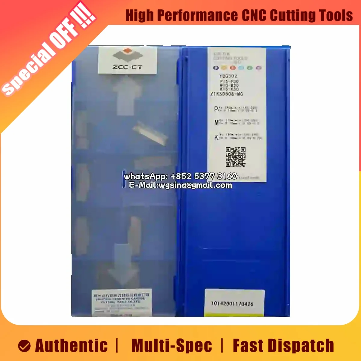 

ZCC CT Original CNC Holder Grooving Tool Carbide Inserts ZTKS ZTKS06 ZTKS0608 MG YBG302