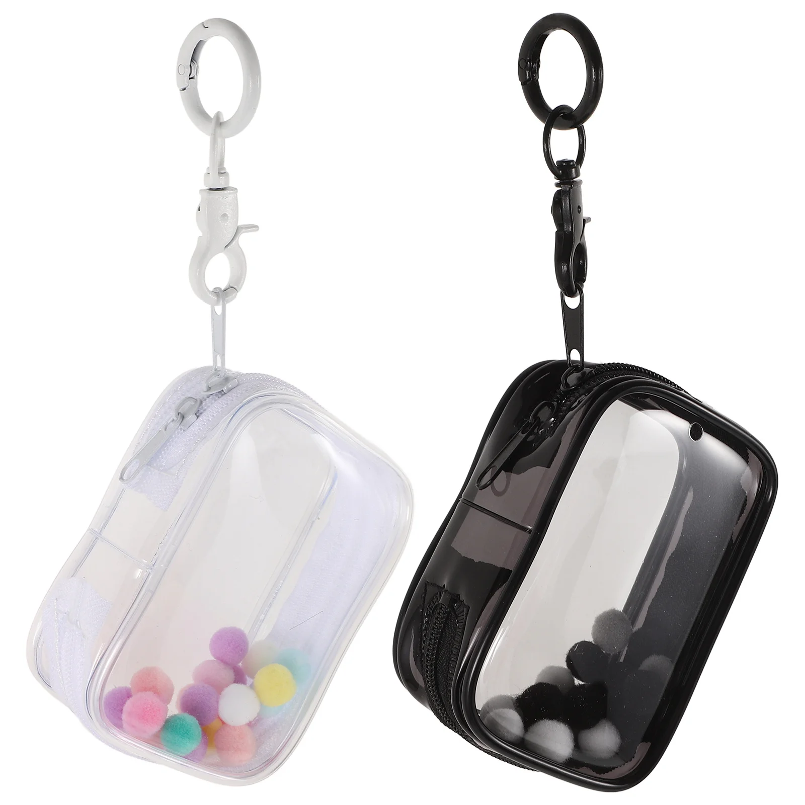 2 pçs saco de armazenamento de exibição transparente mini bolsa para figuras fechamento com zíper organizador transparente pequeno caso proteção