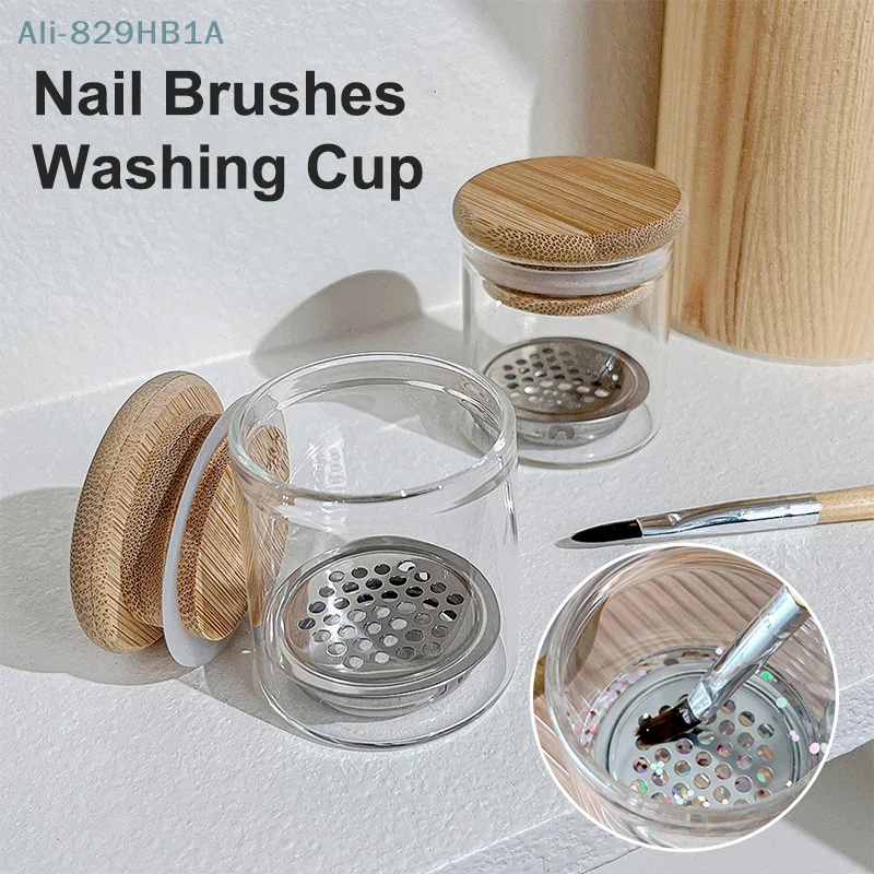 

1Pc Nail Brushes Washing Cup Water Cleaner Easy Cleaning Portable Brush Mesh Layers Washer For Nail Art Sequins