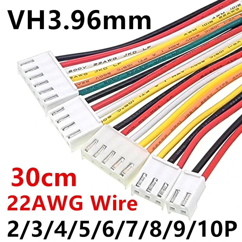 

10Pcs 22AWG Single-end JST VH 3.96mm Female Housing Plug Connector Wire Cable Connecto 2/3/4/5/6/7/8/9/10Pin 30CM VH3.96 Cable