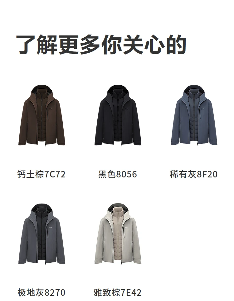 BOSIDENG 3‑In‑1 Outdoor Jacket 90 Goose Down 700+ Fill Power Detachable Liner Temperature Control Hooded Coat