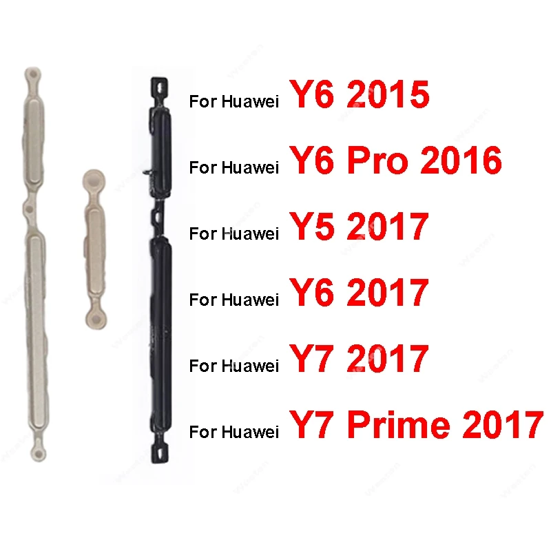 On OFF Power Volume Dla Huawei Y5 Y6 Y7 Prime Pro 2015 2016 2017 Przyciski boczne głośności zasilania Części zamienne Części naprawcze