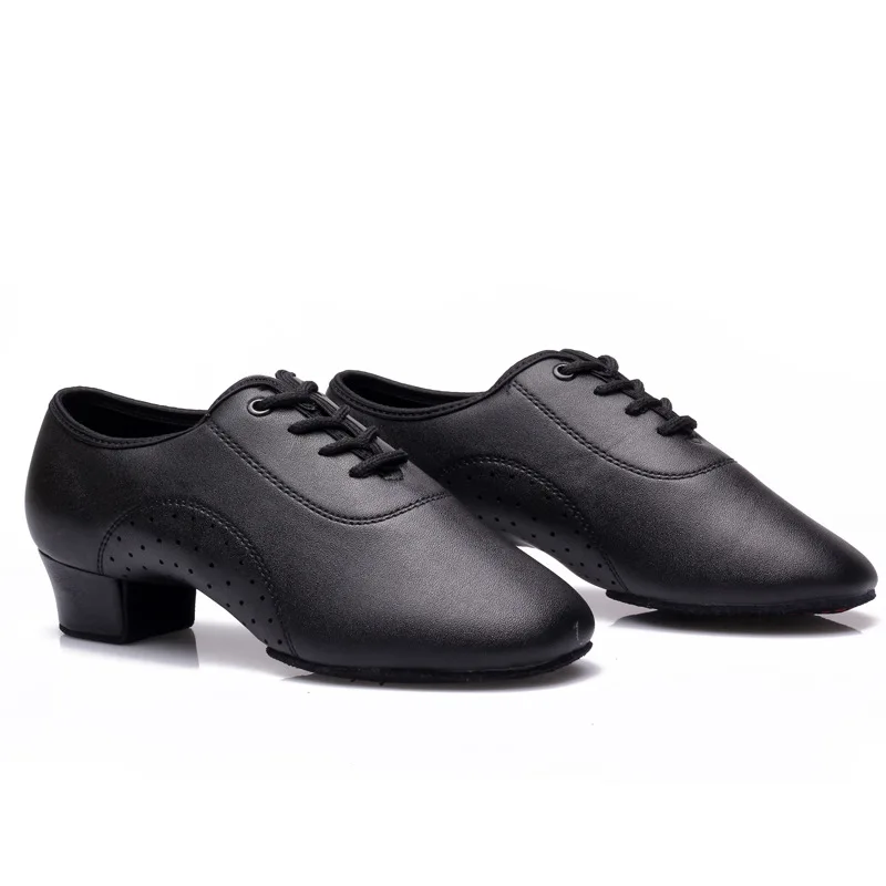 Black Matte Men Modern Ballroom Tango Latin Dancing Shoes Salto 3.5CM Man Dance Sports Shoes