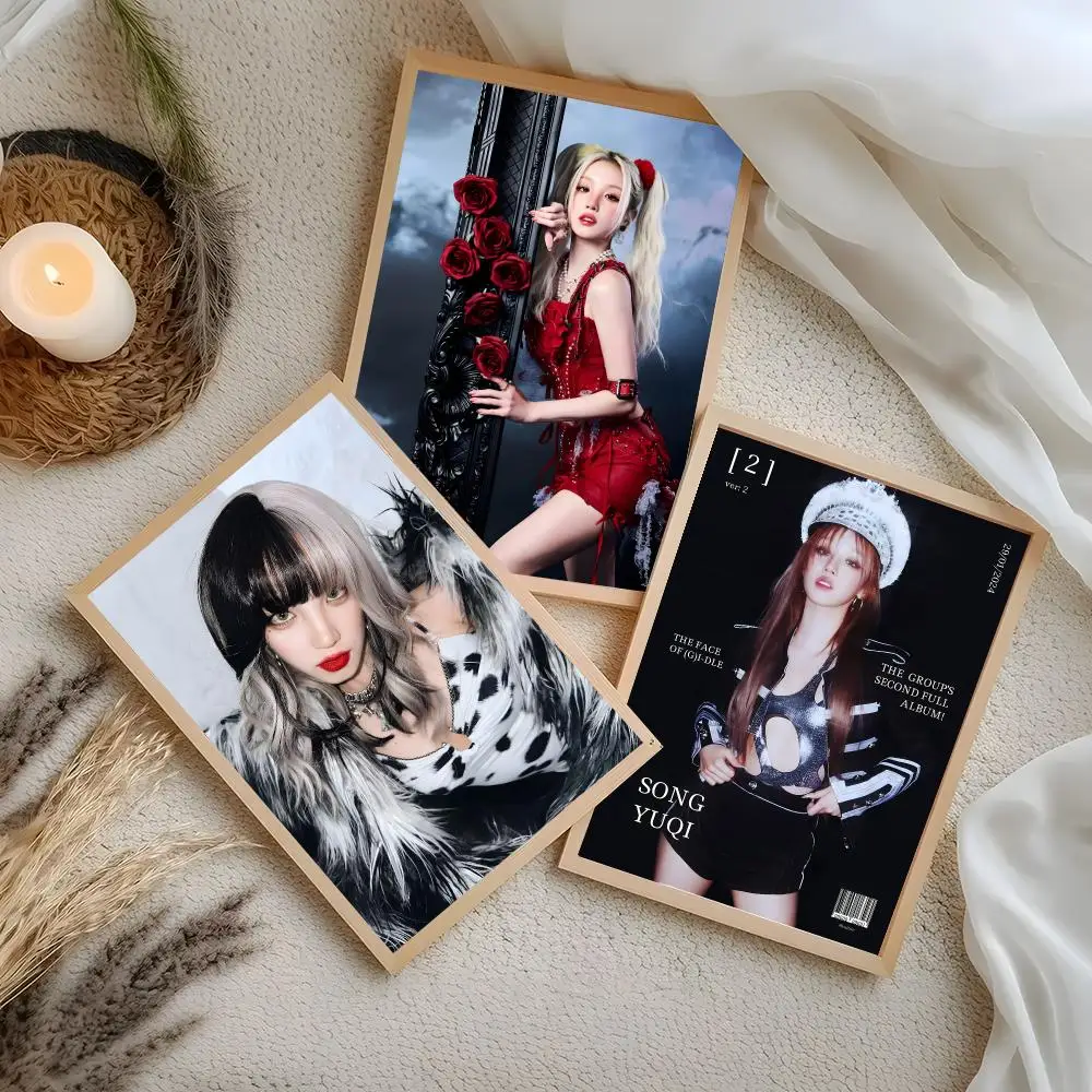 K-pop Idol Song Yuqi Poster Self-Adhesive Waterproof Wall Stickers Coffee Bar Home Wall Decor - view 4