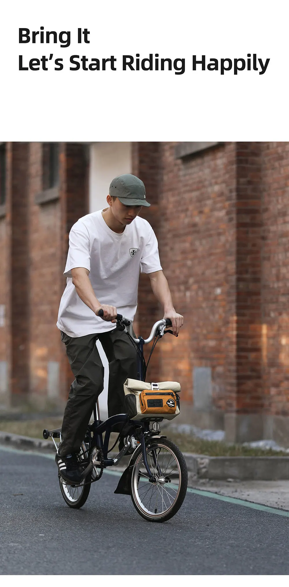 Rhinowalk Fahrrad-Lenkertasche, Schnellverschluss, mit Regenschutz, Schultergurt für Brompton Faltrad, Schultertasche, urbanes Radfahren – Detail 20