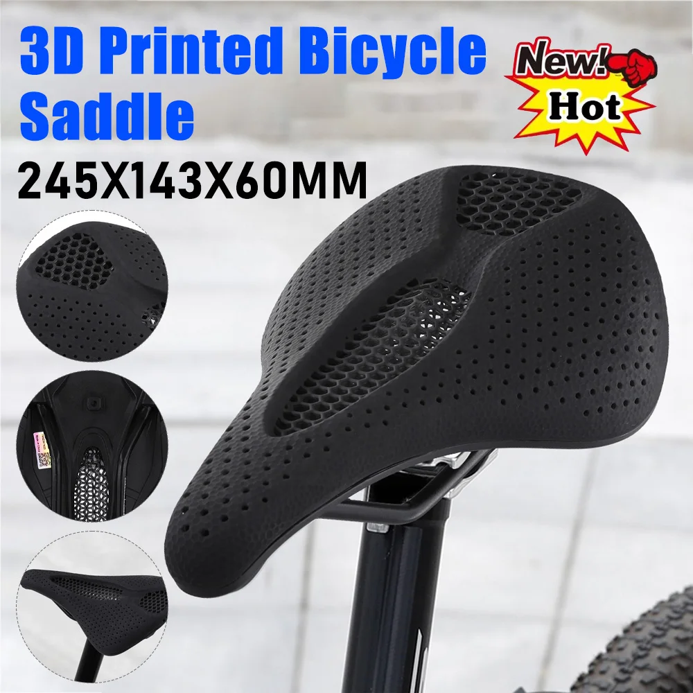 

3D Printed Bicycle Saddle Hollow-Out Breathable Bicycle Seat Comfortable Shock Absorption Ultralight Saddles Bicycle Accessories