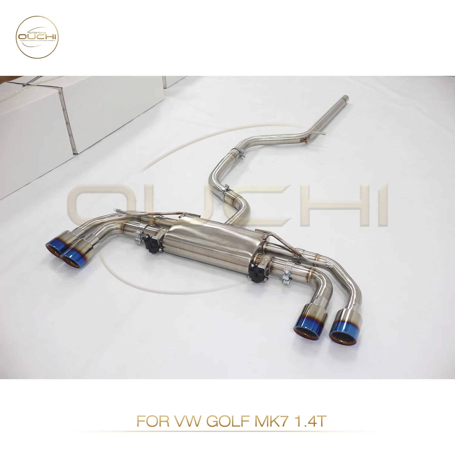 Ouchi High Performance Stainless Steel Cat Back Exhaust System with Valve Control for Tuning Parts of Golf MK7 1.4T Automotive