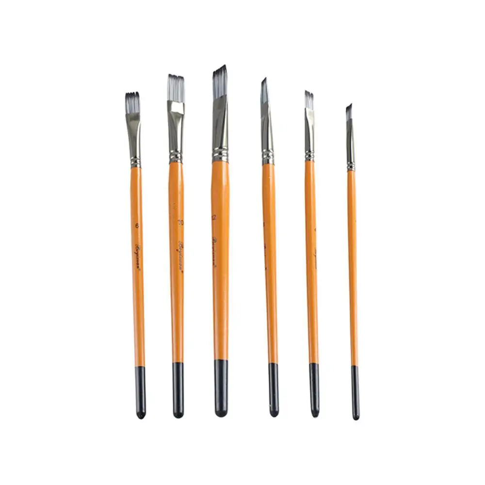 

Synthetic Nylon Hair Painting Brushes Kits Round Head Spike Head Acrylic Oil Brushes Wooden Handle Stationery Art Supplies