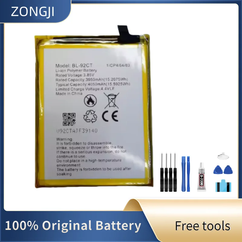 

ZONGJI New Compatible Battery For GM20 PRO Bl-92ct 4050mAh Mobile Phone Batteries + Free Tools
