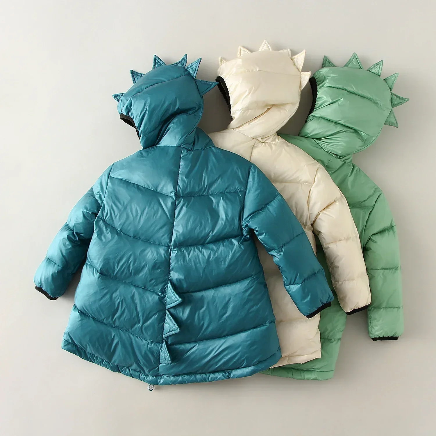 Winter Fashion Kids Dinosaur Parka Down Coat Windproof Thicken Children Boy Girl Warm Jacket Toddler Down Outerwear