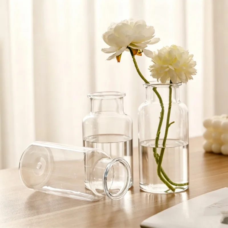5/10PCS Small-Caliber Round Plastic Vases//High Vases for Table Centerpieces/Decorative Bottles for Spring And Summer Home Decor