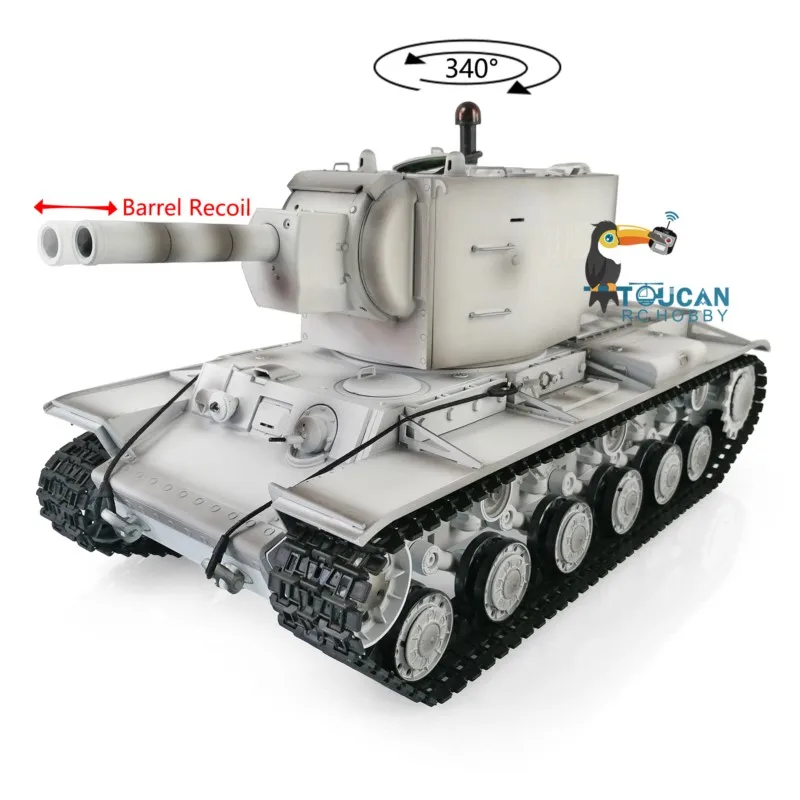 HENG LONG 1/16 7.0 Upgraded Soviet KV-2 RTR RC Tank Gigant 3949 360° Turret Gearbox Tracks Remote Control Toy Panzer Car TH20015