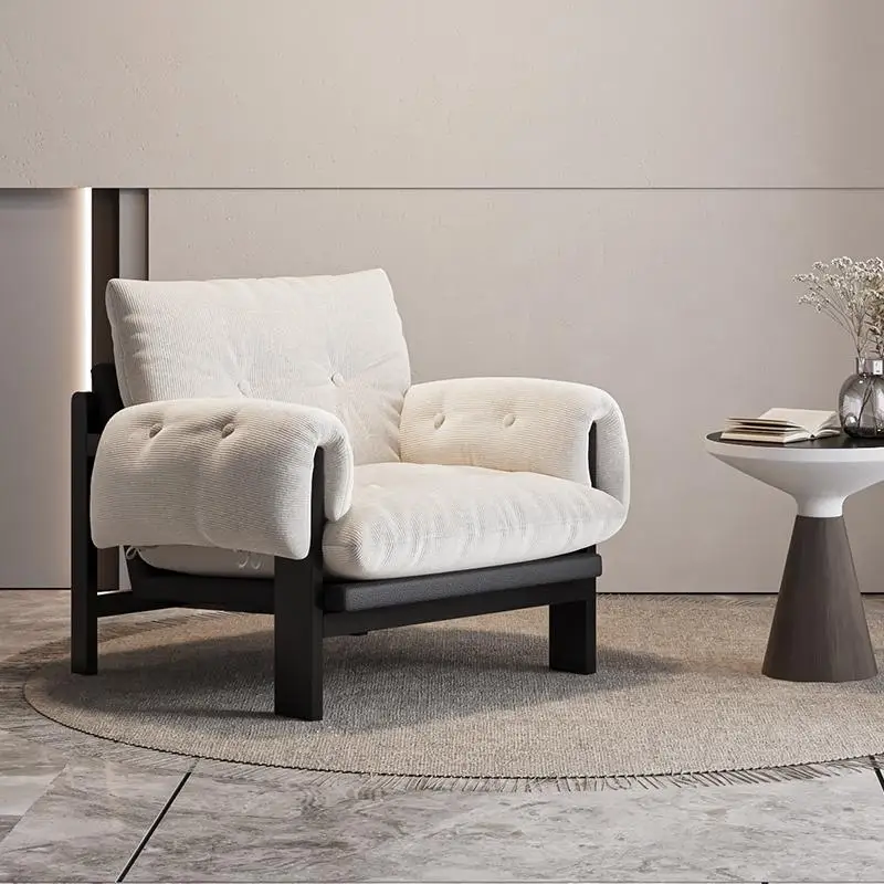 

Soft Nordic Living Room Chairs Vintage Leisure Relaxing Comfy Lazy Chairs Adult Armchair Puffs Sillas De Sala Home Furniture