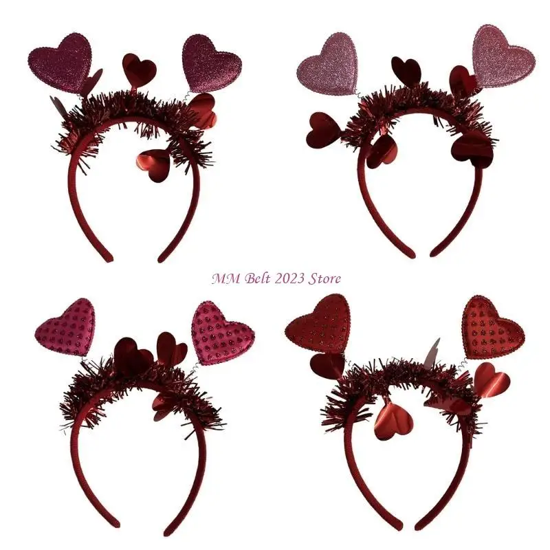 49Me Valentinstag Stirnband Herz Festival Haarzubehör für süße Feiertags -Outfits