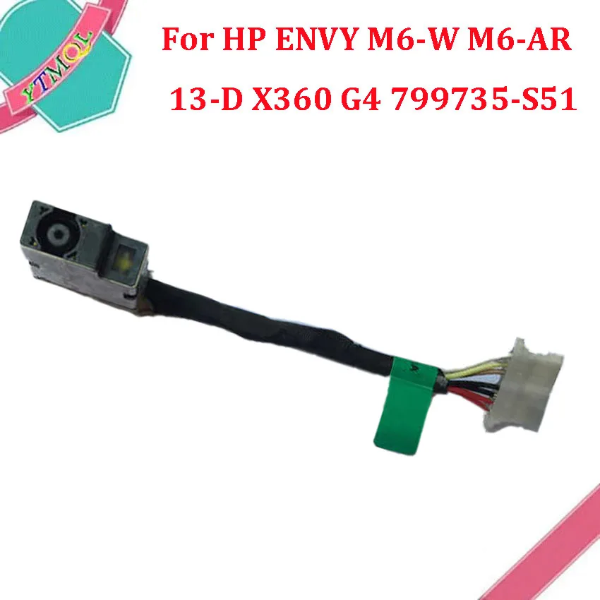 10-100Pcs New Laptop DC Power Jack Cable For HP ENVY M6-W M6-AR 13-D X360 G4 799735-S51 Charging Port Connector