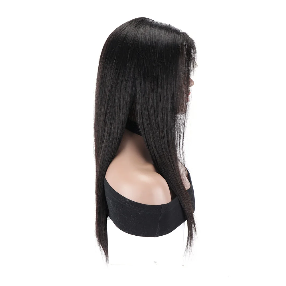 13x4 gerade Spitze Front Perücke jungfräuliche brasilia nische Echthaar Spitze Frontal Perücke für schwarze Frauen 180% Dichte mit Babyhaar vor