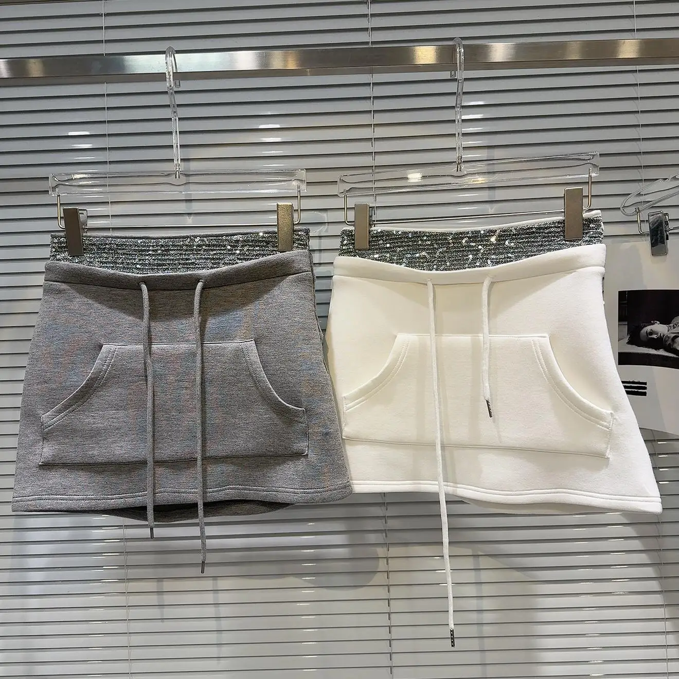 

Модная юбка с серебряной талией и бусинами, женская космическая хлопковая юбка со средней талией, большая юбка трапециевидной формы, уличная юбка, весна 2025 г.