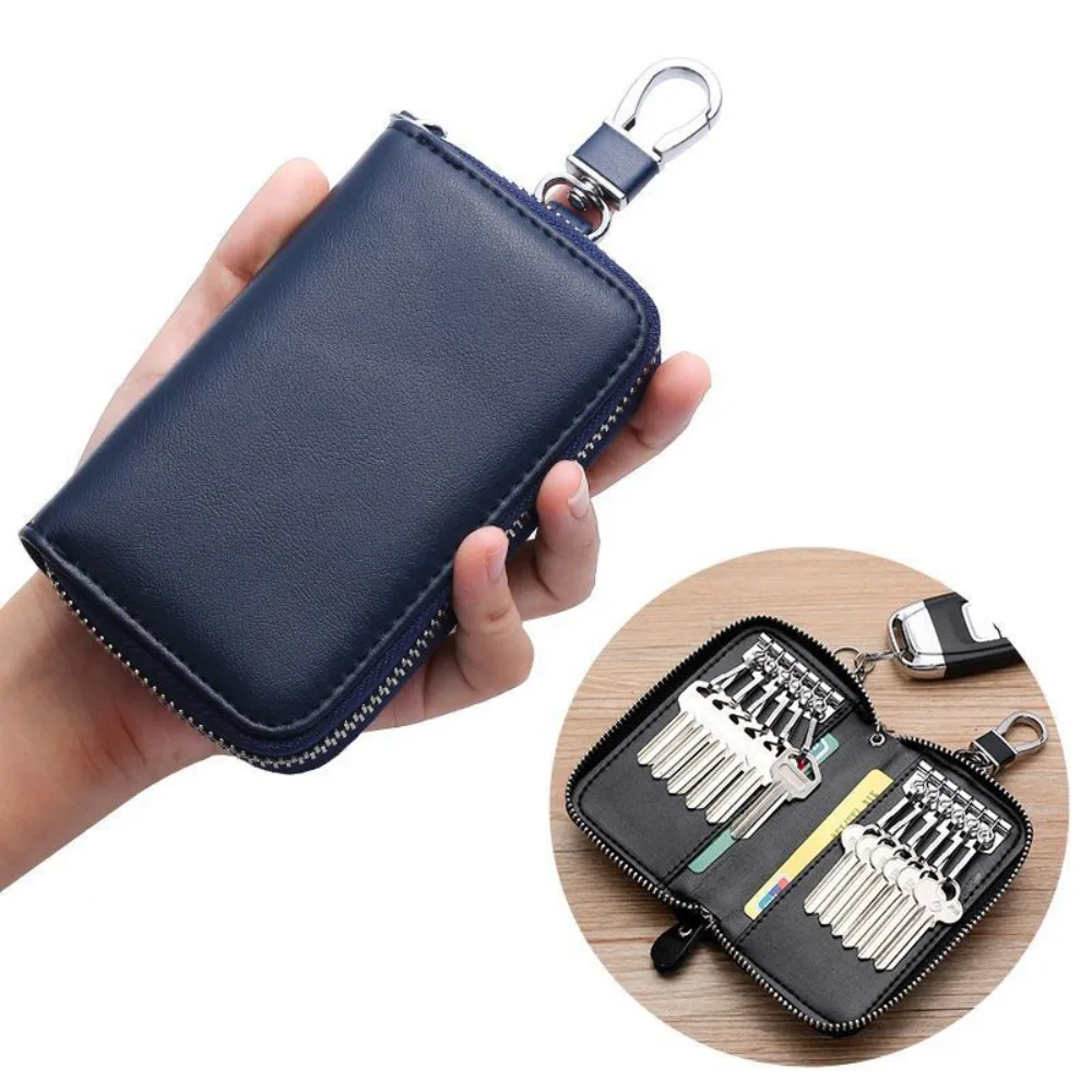 Car Keychain Retro Car Key Wallet Portable Card Slot Key Storage Pouch Simple Waterproof Key Organizer Commuting Use
