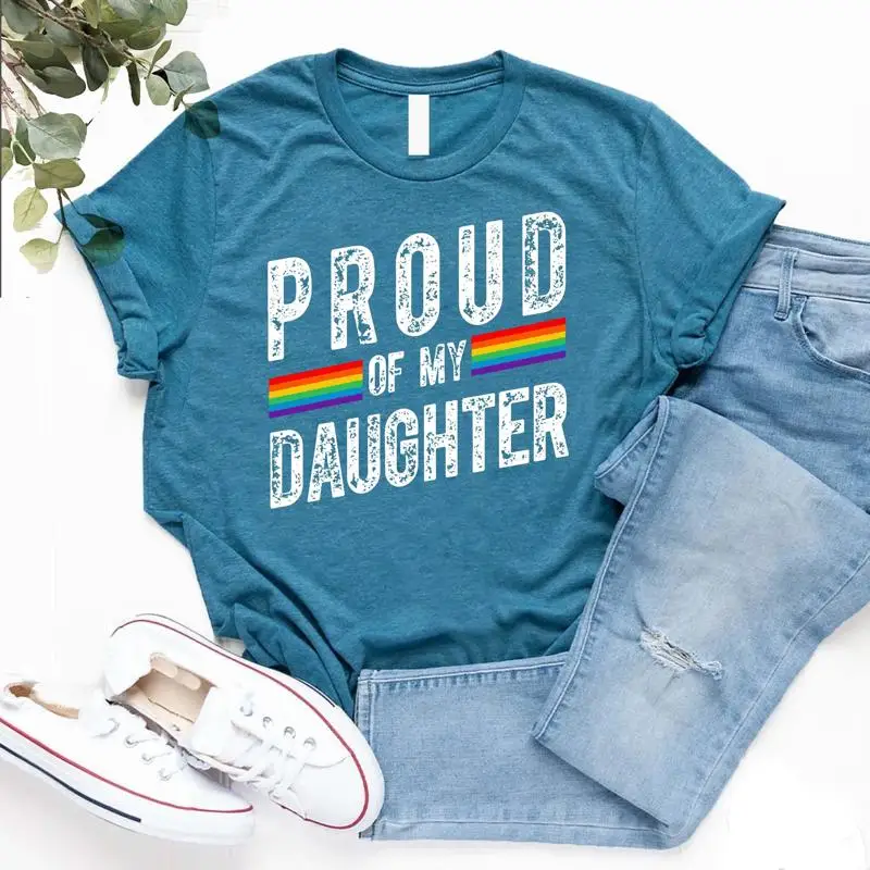 فخور أمي تي شيرت Lgbtq Lgbt ماما قوس قزح مثلي الجنس فخر الحياة عيد الأم للسحاقيات