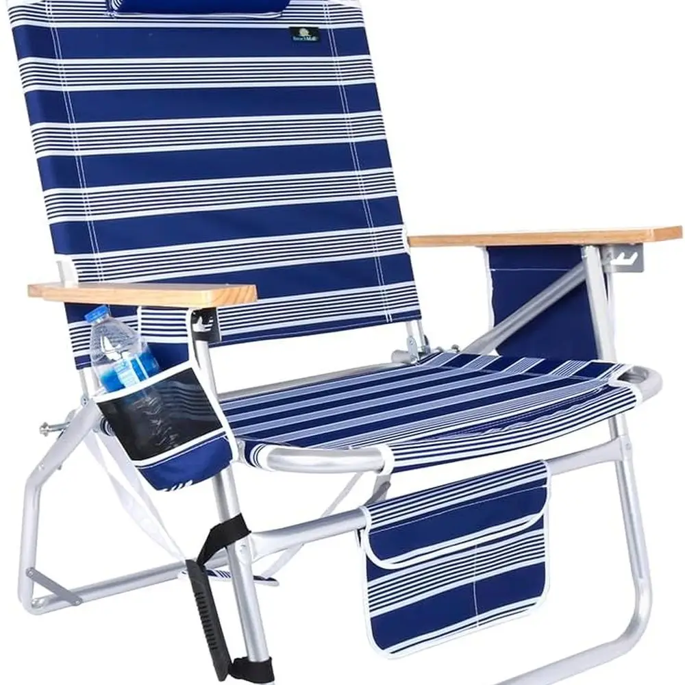 Jumbo 500 lbs XL Wide Heavy Duty Beach Chair for Big & Tall Adults, Aluminum Tubing - 4 Reclining Positions