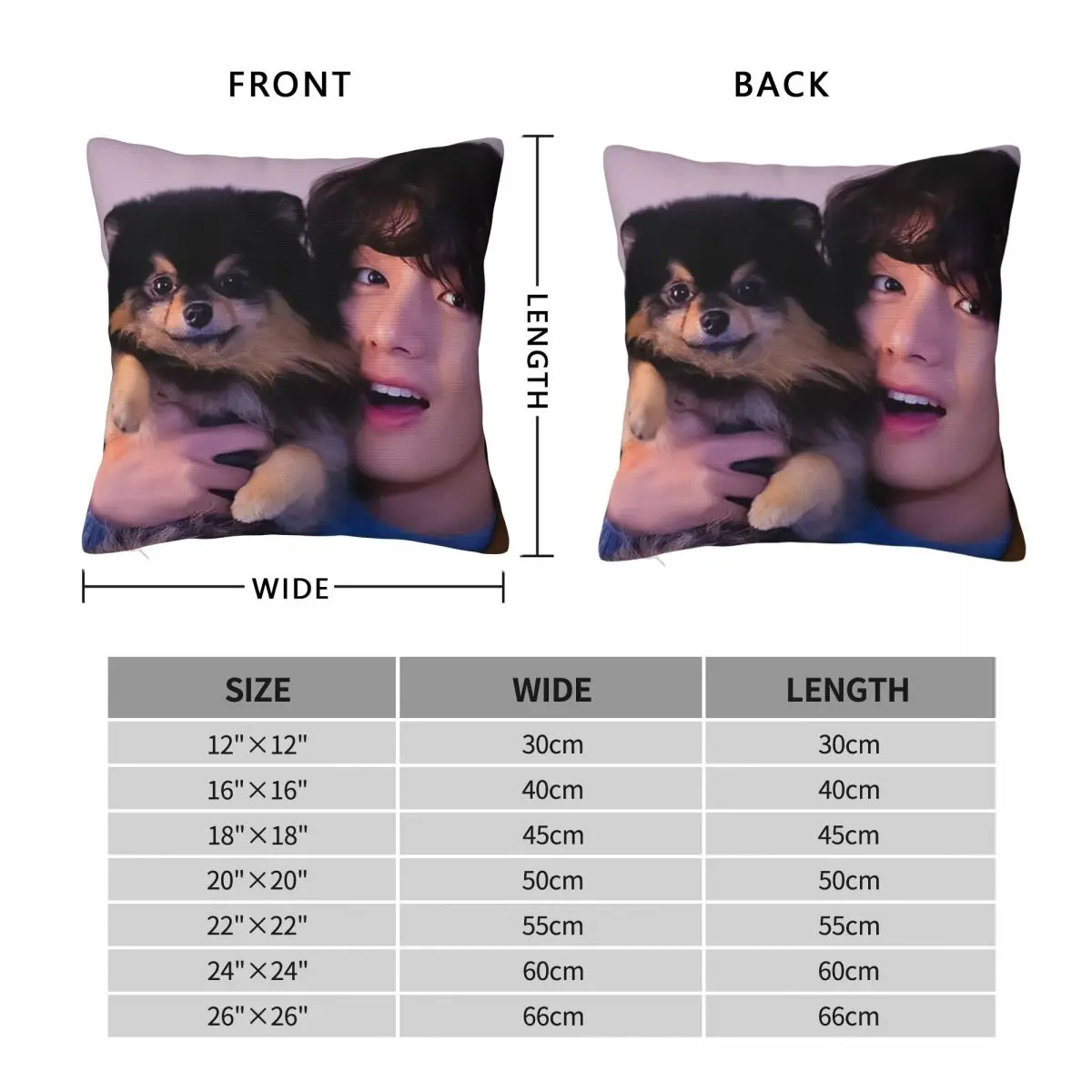 Kim Taehyung And Yeontan Square Pillowcase Polyester Linen Velvet Creative Zip Decorative Throw Pillow Case Home Cushion Case