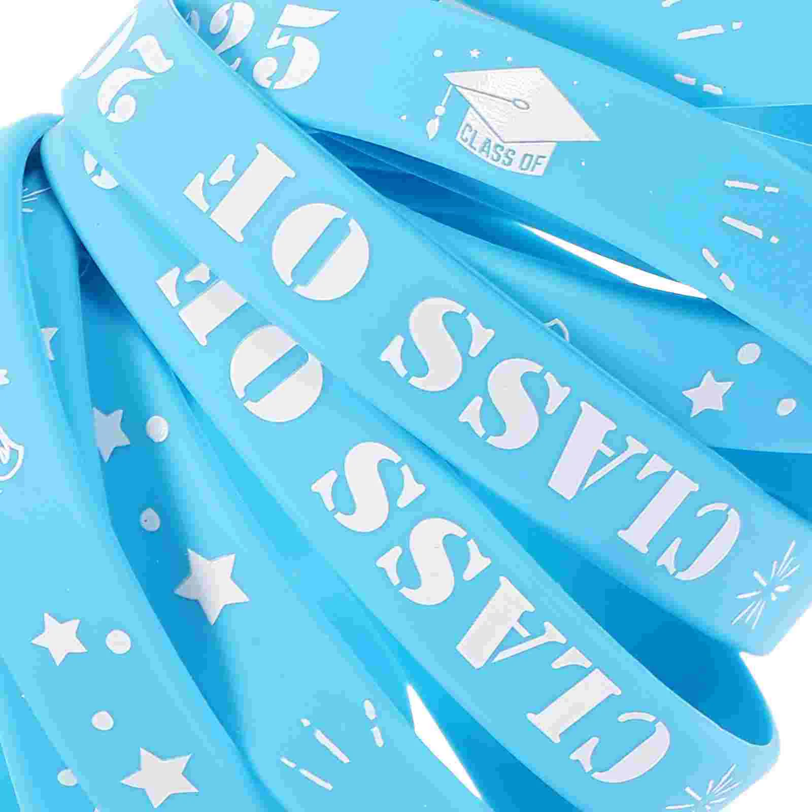 Gelang pesta wisuda 25 Pcs, gelang silika Gel dekoratif portabel