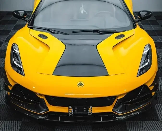 New！ For Lotus Emira 2021 2022 2023 2024 Real Dry Carbon Bonnet Front Engine Transparent Hood Vent Cover