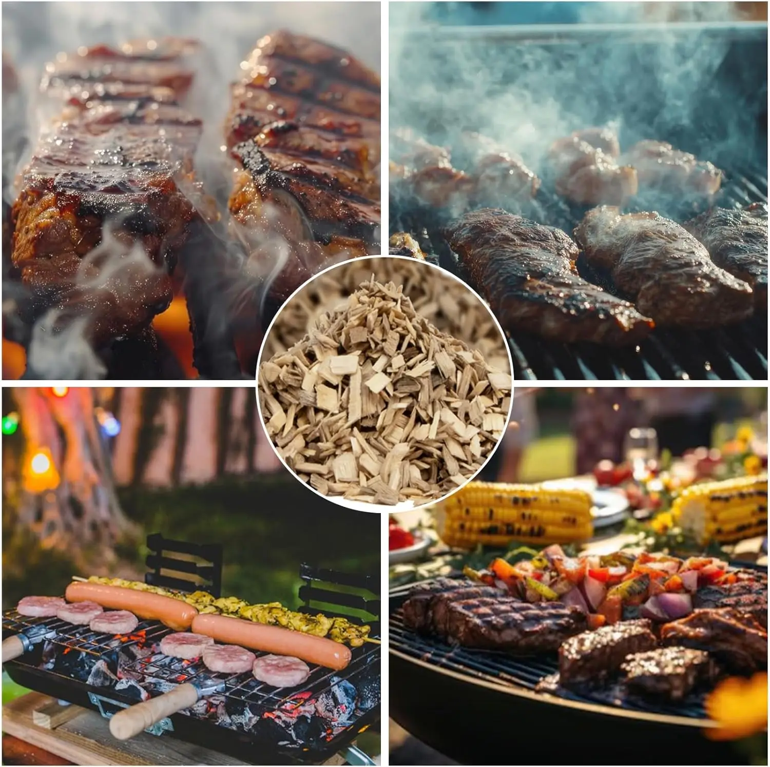 450g Apple Wood Chips for Grilling and Smoking Sawdust Wood Chunks for Smoking Meat BBQ Grilling Hickory Oak Cherry Fruit Wood