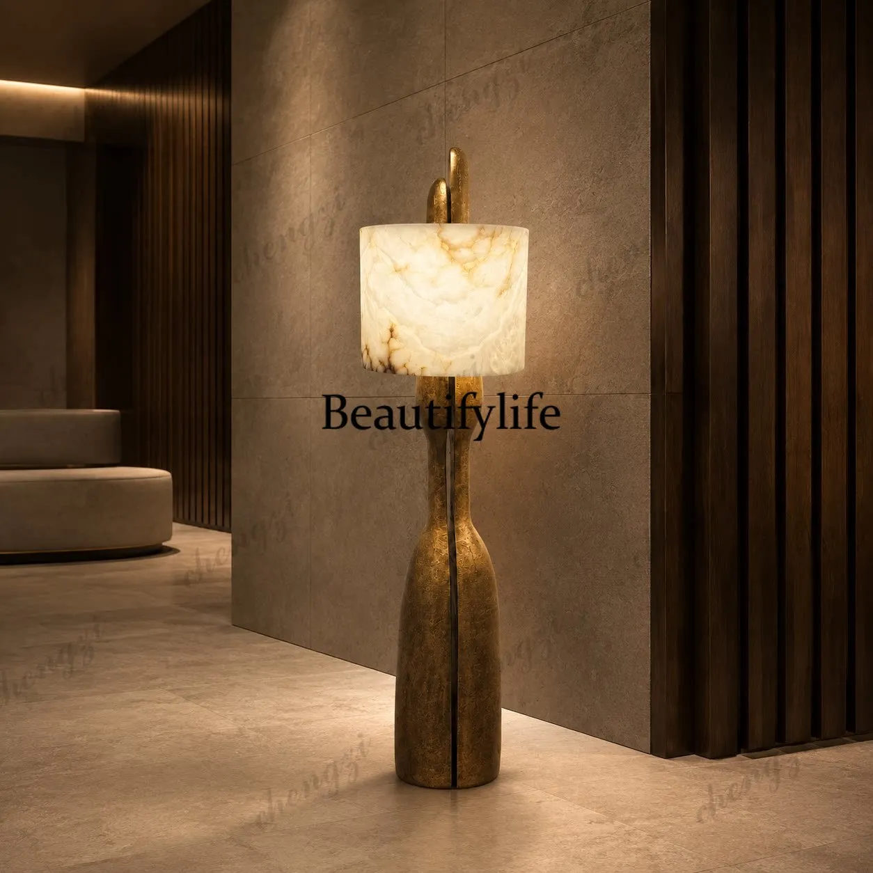 Light luxury floor lamp art sculpture designer villa study living room exhibition hall ornament decoration Nordic lamps