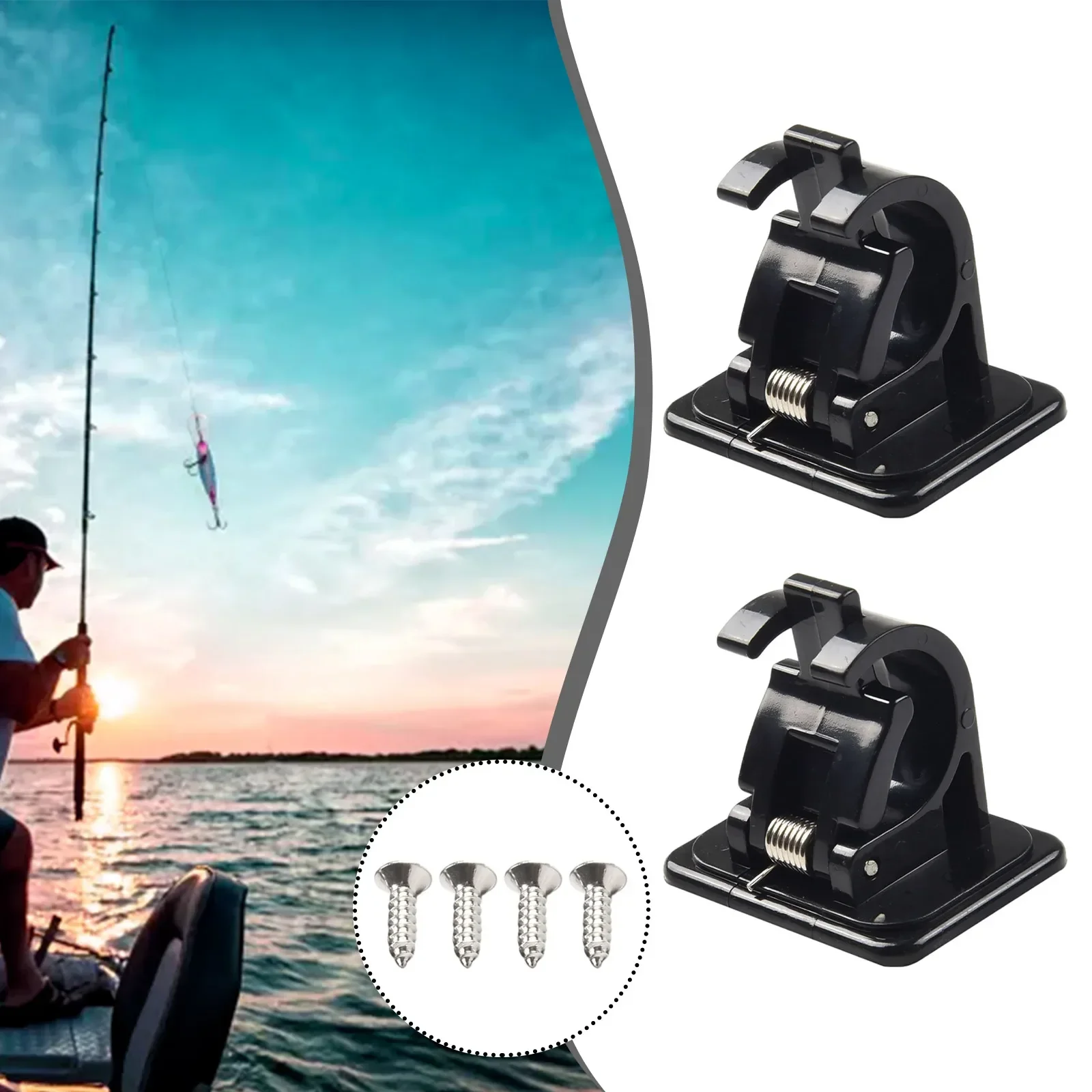 Fishing Rod Rack 15g/pc Keramikfliesen 2pcs/Kit ABS 3.3*4.4*4cm Kostengünstig ABS Aufbewahrung Rack Wall Mounted