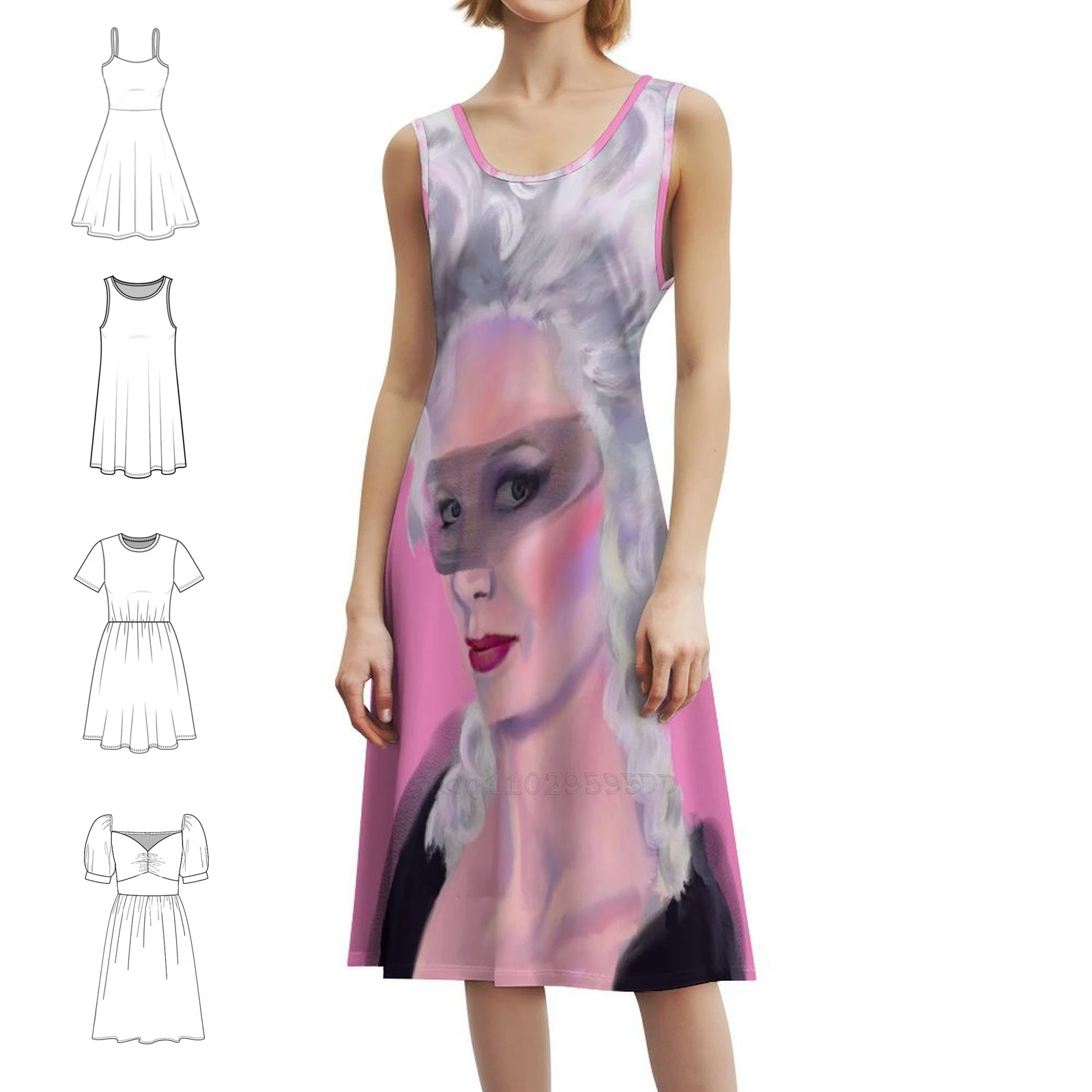 

Винтажное богемное платье Марии-Антуанетты с пышными рукавами или варианты без рукавов для женщин, платье Марии-Антуанетты Royal Pam Lacasse