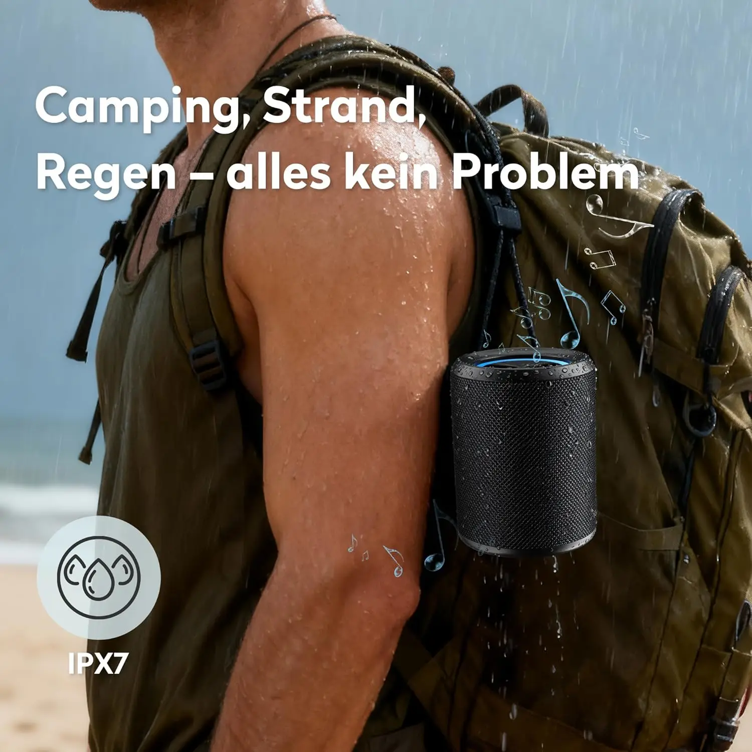 OHYAO X2 Mini Bluetooth-Lautsprecher mit Lauterer Tonlage & Verbessertem Bass IPX7 Wasserdicht Kabelloser Bluetooth 5.3 Tragbarer Musikplayer – Detail 13