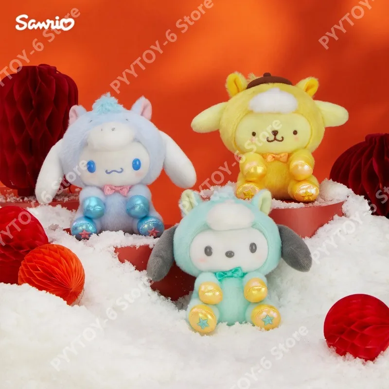 

Sanrio Year of The Horse Series Hello Kitty Melody Kuromi Plush Doll Pendant Bag Charm Keychain Anime Merchandise Birthday Gift