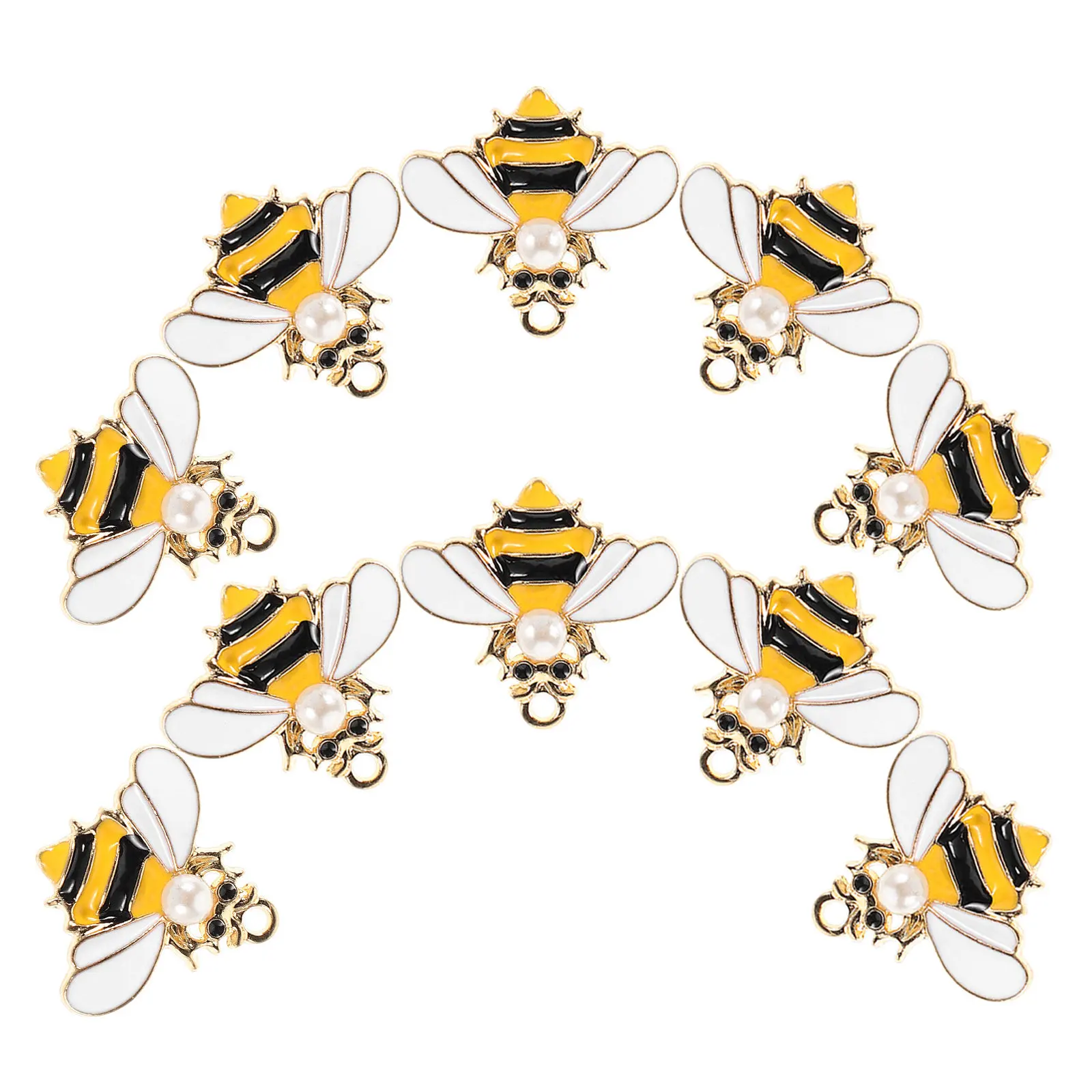 

10Pcs Bee Charms for Jewelry Making Alloy Nature Pendant Craft Accessories DIY Necklace Bracelet Earring Decorations