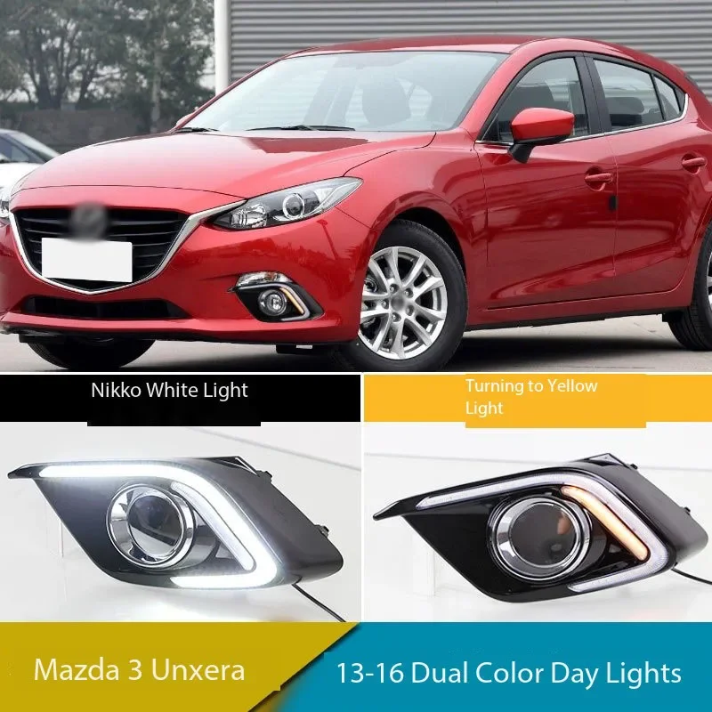 

Car Modified LED DRL Daytime Running Light With Yellow Turning Signal Fog Lights For Mazda 3 Axela 2013-2016