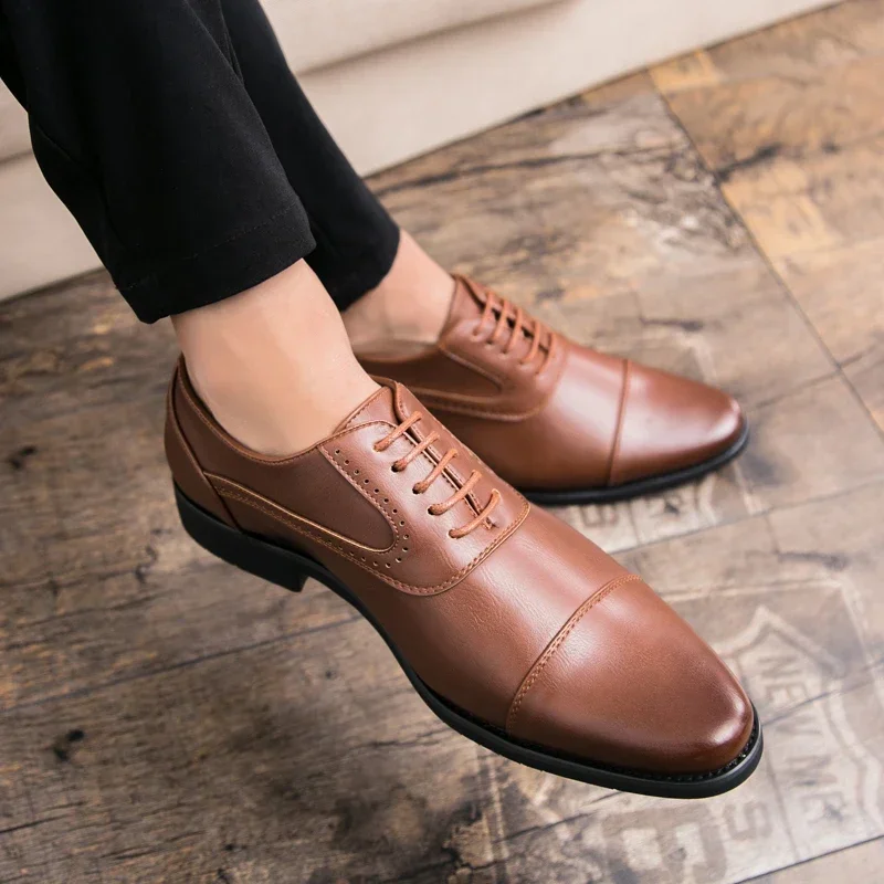 

Мужские туфли дерби для отдыха, деловые модельные туфли, классические оксфорды с тройными шарнирами, офисная джентльменская обувь для работы, роскошные свадебные туфли