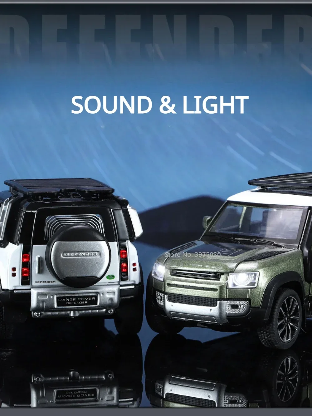 1:32 Land Rover Defender Alloy Diecast Car Model Scale Toy Off Road Vehicle with Sound Light Pull Back Collection Gift for Child