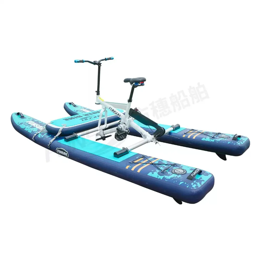 Outdoor Water Leisure Floating Water Bike Pedal Boat Inflatable Aqua Bicycle For Lake Sea Resort Water Sports Entertainment