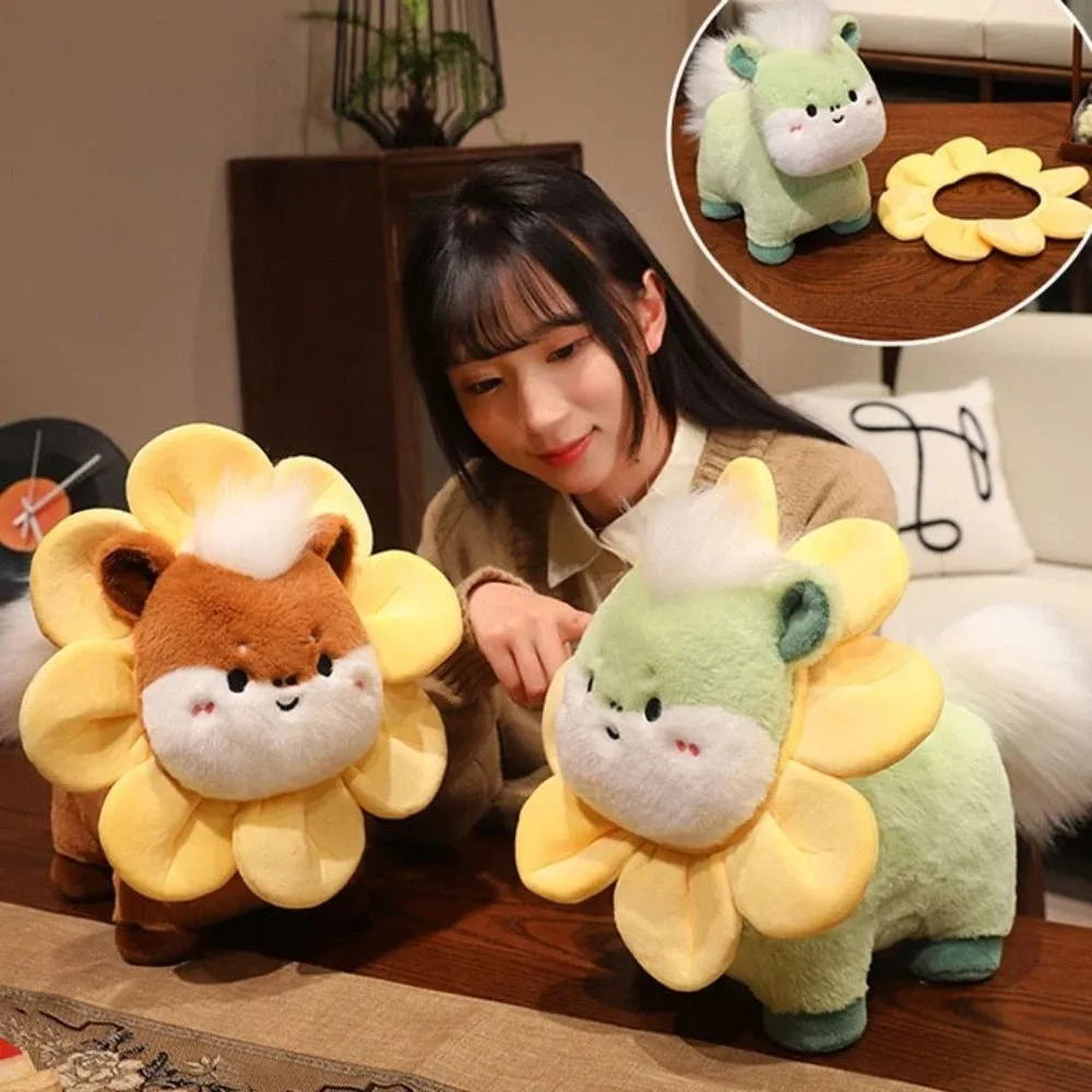 

Traditional Cartoon Horse Stuffed Toys Lucky Cute Animal Chinese Zodiac Horse 20cm Embroidery Mascot Festival Gift