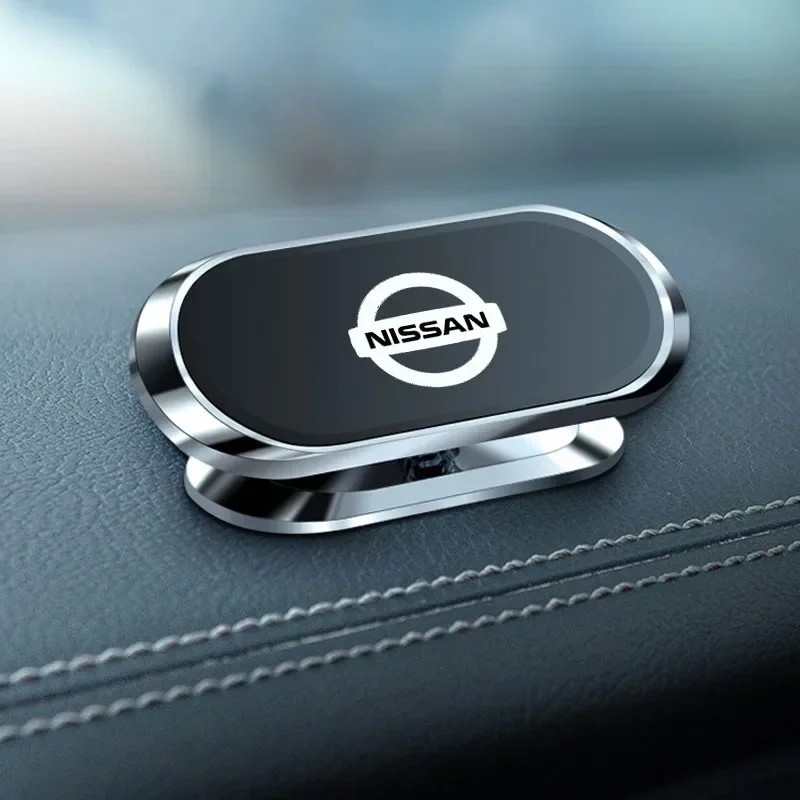 Magnetic Car Phone Holder Rotatable Mini Strip Shape Stand For Nissan X-trail Qashqai Note Juke Sentra Patrol Almera Navara Leaf