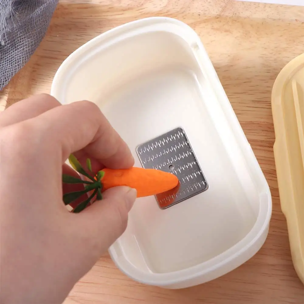 

Multifunctional Manual Garlic Grinder with Hand Guard 2 in 1 Garlic Smasher Mini Plastic Vegetable Slicer Restaurant