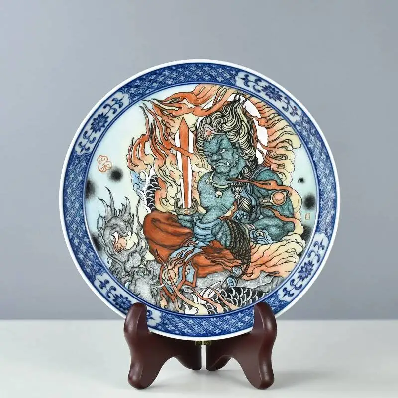 Sacred Mountain X Designer Blue And White Tangka Pastel Hand-Painted Teapot Serving Set Accessories Tea Tray