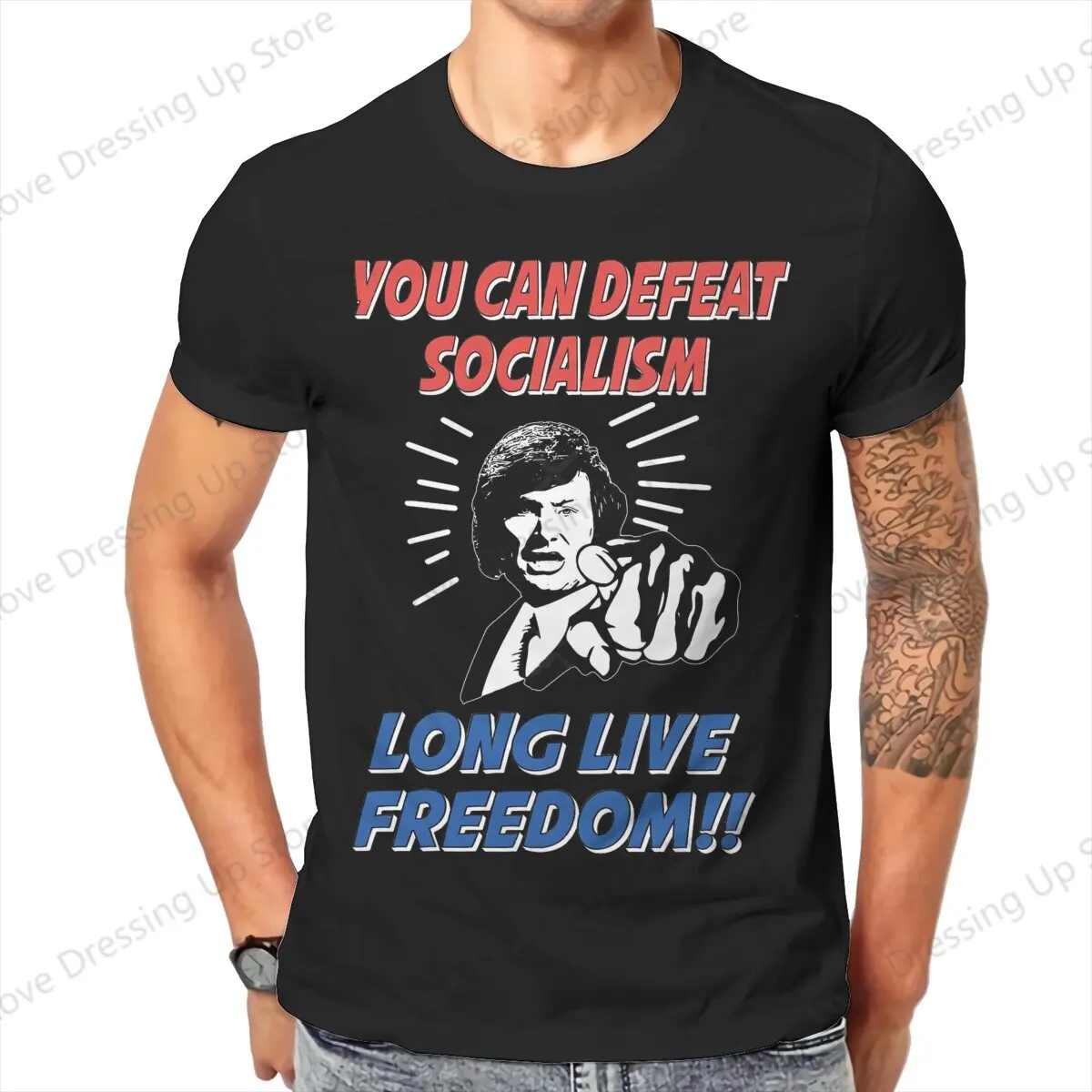 

Long Live Freedom Print Funny Short Sleeved T-shirt Men Women Trend Fun Javier Milei Summer Creativity Tops