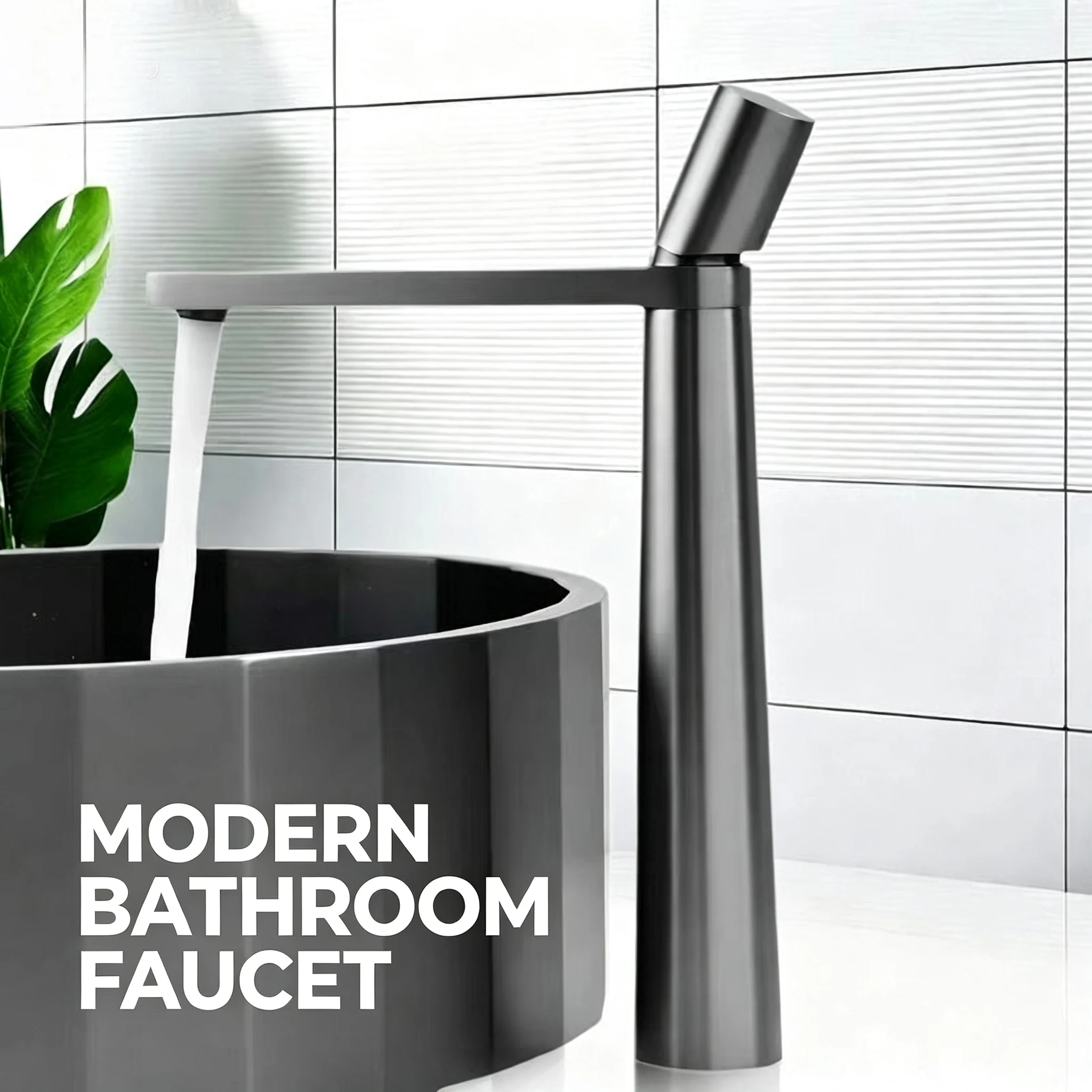 Minimalist bathroom basin faucet; rotating hot and cold water tap; universal washbasin faucet for bathroom countertop sinks.