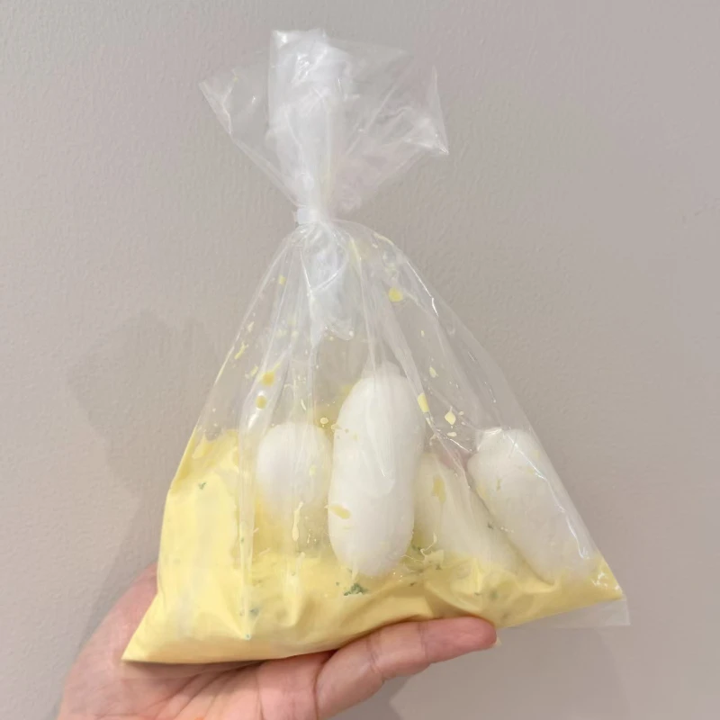 Crispy Squishy Pouch Handmade Crispy Cheese Rice Cake Pouch Crackling Wax Balls Squeeze Bag Stress Relief ASMR Fidget Toys - view 6