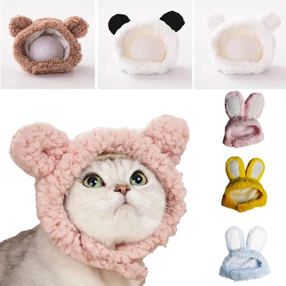 

Cat Hat For Pets Head Cover Panda Bear Dog Structure Hat Headwear Crossdressing Hats Santa Cap For Cats Dog Accessories Cosplay