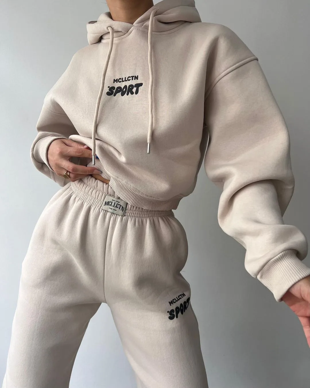 Sweatshirts Jogging Pant Outfits Sweatpants Suits Women Thickened Tracksuit Autumn Winter Warm Hoodies 2 Piece Pants Sets