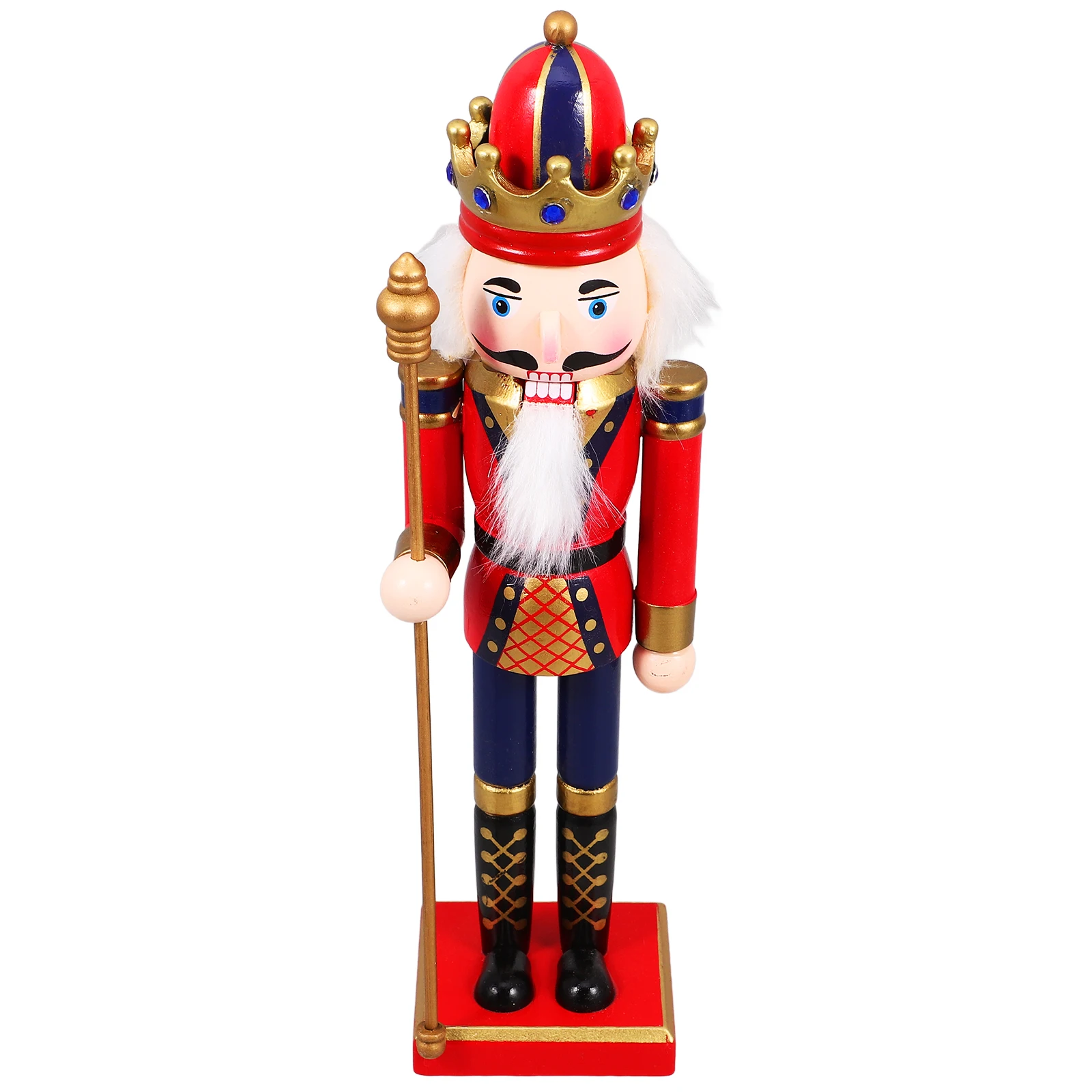 

Christmas Figures Nutcracker Ornament Home Decor Figurine LED Wood Decorations Man Tag