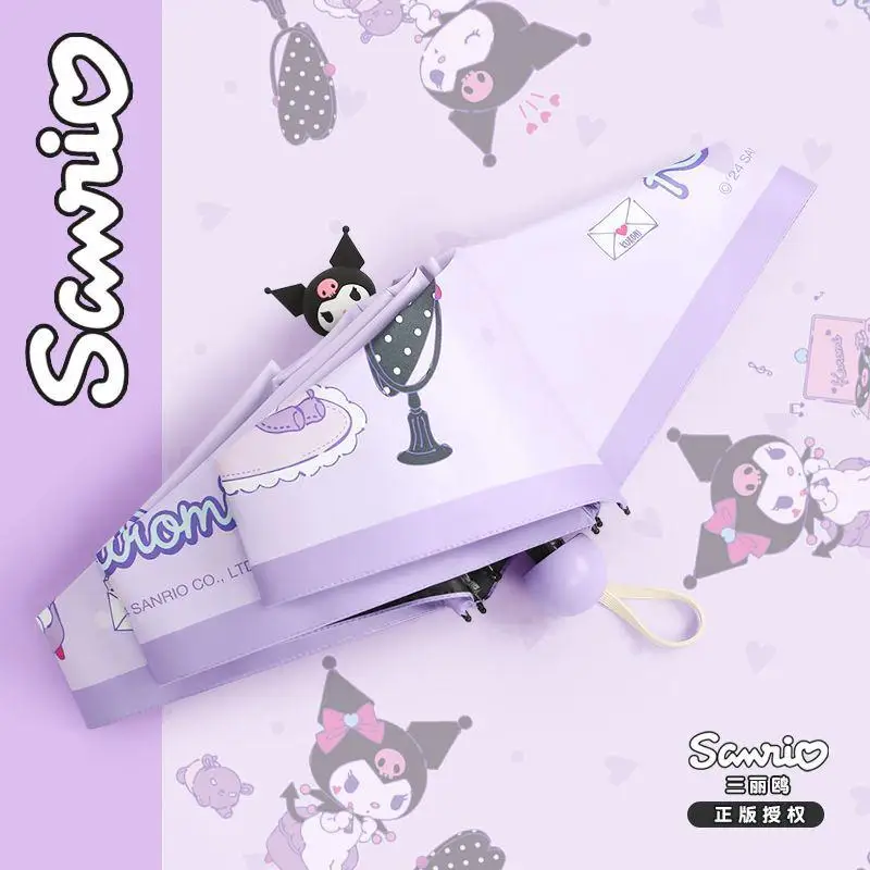 

Зонт Sanrio Kuromi, зонт обратного хода, каваи, высокий внешний вид, ручной зонт от дождя, виниловый зонт от солнца, защита от ультрафиолета, пятикратный подарок